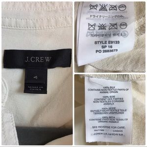 J. Crew Tops - J. Crew Black Label 100% Silk Ivory Popover J. Crew Tops - J. Crew Black Label 100% Silk Ivory Popover